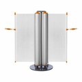 Zonepro Dual Rolling Stanchion with White Safety Banners and Orange Accent URD3002-ORG-B-12 466URD3002ORGB12